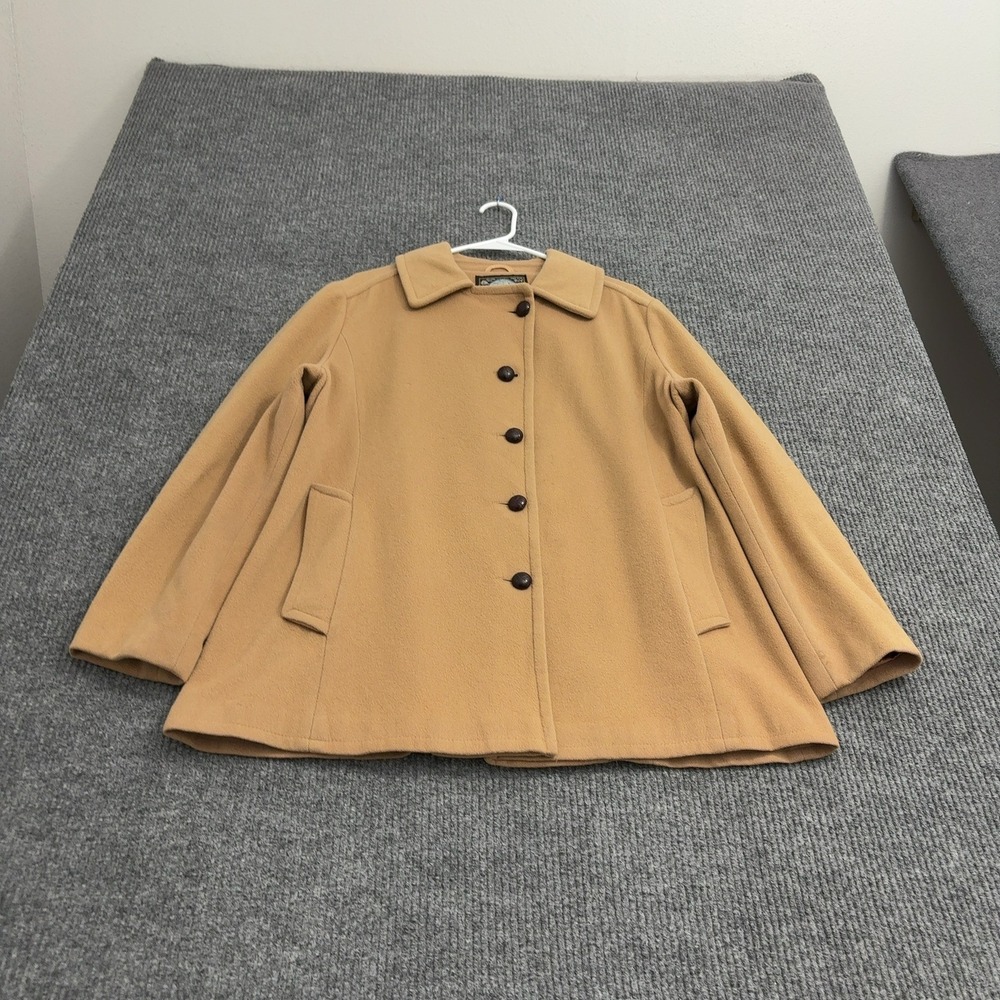 Vintage Mackintosh Peacoat Womens L Camel Wool Single Breasted Classic Luxe